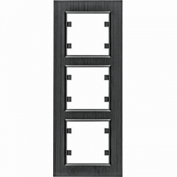 HAGER POLO LUMINA passion Ramka potrójna pionowa aluminium czarne WL9133