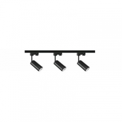 Zestaw 3x lampa BOLZANO Track 3F czarna z żarówką led gu10 PHILIPS 5W ciepła biała + szynoprzewód 1m kolor czarny