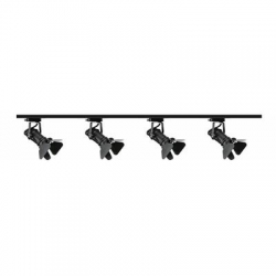 Zestaw 4x lampa MODENA 1F czarna z żarówką led gu10 PHILIPS 5W ciepła biała + szynoprzewód 1m kolor czarny