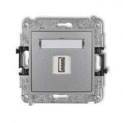 Karlik MINI Ładowarka USB pojedyncza 5V 2A srebrny metalik 7MCUSB-3