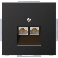 JUNG LS990 gniazdo RJ45 komputerowe podwójne kat. 6 aluminium ciemne