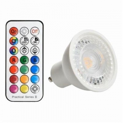 Żarówka gu10 led RGBWW 4W + PILOT rgb + ciepła biała + pilot NEW