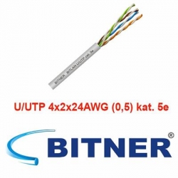 Kabel teleinformatyczny BiTLAN U/UTP 1m 4x2x0,54 kat.6 TI0044 klasa Eca komputerowy skrętka BITNER