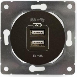 Premiumlux PREMIUMLINE gniazdo USB czarne podwójne 2,1A OVA1028B