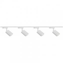 Zestaw 4x lampa SIENA ALU Track biała z żarówką led gu10 PHILIPS 5W ciepła biała + szynoprzewód 2m kolor biały