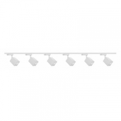 Zestaw 6x lampa OSCAR Track biała z żarówką led gu10 PHILIPS 5W ciepła biała + szynoprzewód 2 x 2m kolor biały