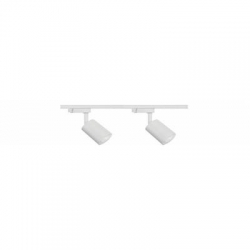 Zestaw 2x lampa SIENA ALU Track 3F biała z żarówką led gu10 PHILIPS 5W ciepła biała + szynoprzewód 1m kolor biały