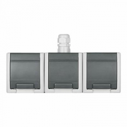 ELEKTRO-PLAST NASIELSK AQUANT 1243-65 Gniazdo hermetyczne potrójne z/u IP65 3x2P+Z poziome