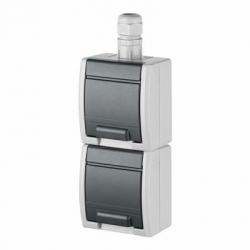 ELEKTRO-PLAST NASIELSK AQUANT 1252-65 Gniazdo hermetyczne podwójne z/u IP65 2x2P+Z pionowe