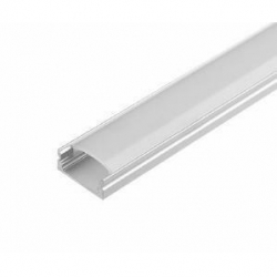 Profil srebrny 1m MiniLUX12 + klosz M12 nawierzchniowy do taśmy led rgbw o szerokości 12mm