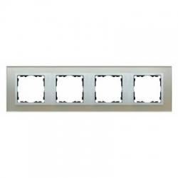 Kontakt Simon Simon 82 Nature Ramka 4-krotna Nature-szkło, Srebrna / pierścień aluminium mat