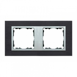 Kontakt Simon Simon 82 Nature Ramka 2-krotna Nature-metal, Inox czarny / pierścień aluminium