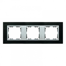 Kontakt Simon Simon 82 Nature Ramka 3-krotna Nature, Łupek / pierścień aluminum mat