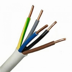 NKT kabel przewód YDY  5x2,5mm2 1m żo przewód biały 450/750V