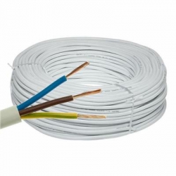 Zamel OMY 3x1,0mm2 biały 1m H03VV-F kabel przewód okrągły mieszkaniowy 300/300V