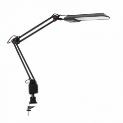 Kanlux lampka biurkowa HERON II LED B neutralna biała, 4000K, max 4,8W, 430lm, czarna, wyłącznik w obudowie, można przytwierdzić do blatu / półki