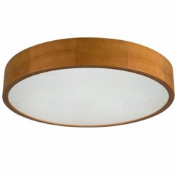 Kanlux plafon JASMIN 470-G/O złoty dąb, drewniana obudowa, mleczne szkło, śred. 40,7cm