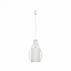 Nowodvorski lampa wisząca CAMILLA E27 x 1 Stal lakierowana Tkanina Biały ~220-230 V MAX: 1x40W