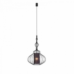 Nowodvorski lampa wisząca ABI M E27 x 1 Stal lakierowana Tkanina Czarny ~220-230 V MAX: 1x40W