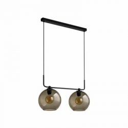 Nowodvorski lampa wisząca MONACO E27 x 2 Szkło Przewód w oplocie Czarny ~220-230 V MAX: 2x60W