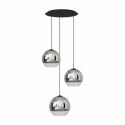 Nowodvorski lampa wisząca GLOBE PLUS E27 x 3 Szkło metalizowane Stal lakierowana Chrom 220-230 V MAX: 60W