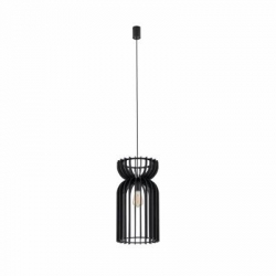 Nowodvorski lampa wisząca KYMI A E27 x 1 Sklejka Stal lakierowana Czarny ~220-230 V MAX: 60W