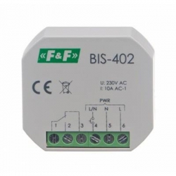 F&F Przekaźnik impulsowy włącz-wyłącz podtynkowy 10A 230V AC 2Z BIS-402