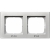OSPEL SONATA Ramka podwójna srebro mat pozioma i pionowa IP44 RH-2R/38