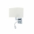 Nowodvorski kinkiet regulowany z włącznikiem HOTEL LED E27, LED x 2 Tkanina Stal chromowana Ecru ~220-230 V MAX: 1x60W, 1x2.2W